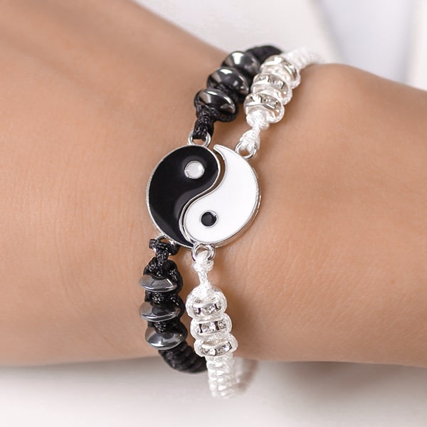 Yin and yang bracelet set Clearance