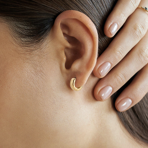Mini gold huggie hoop earrings
