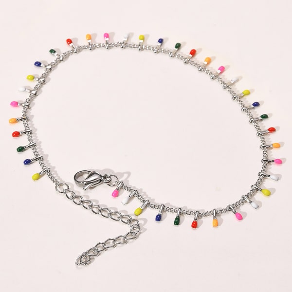 Multicolor anklet with colorful charms