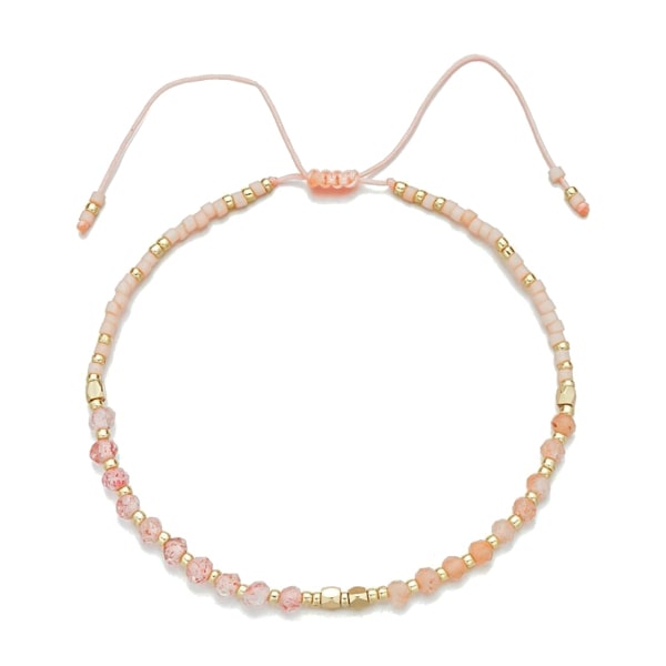 Pink and gold small beaded bracelet