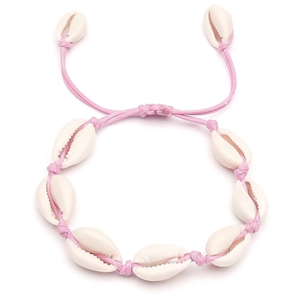 Pink cowrie shell anklet