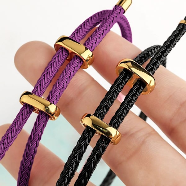 Purple elegant rope bracelet details