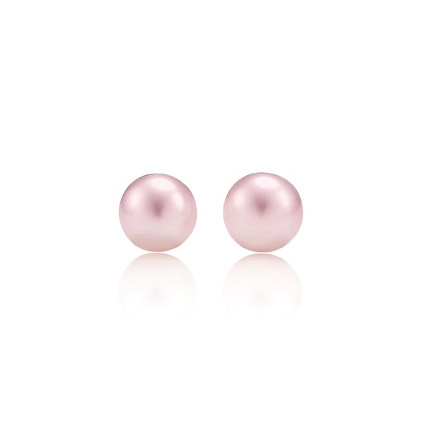 Purple pearl stud earrings