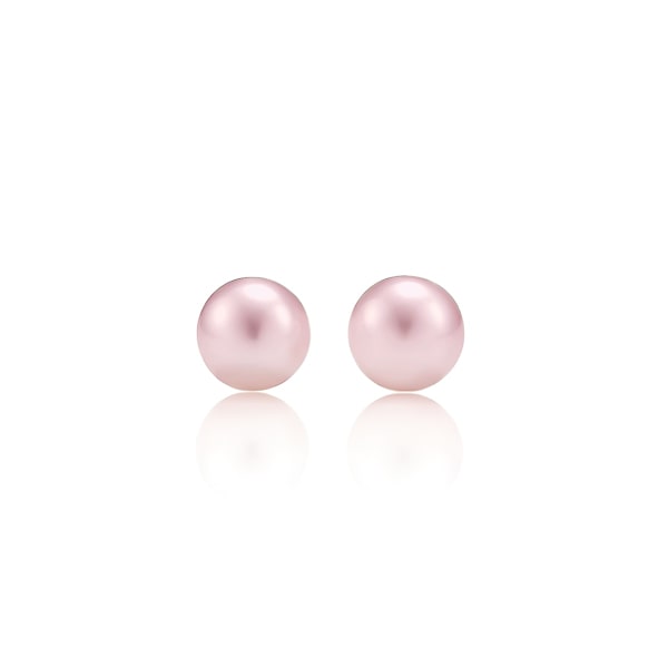 Small purple pearl stud earrings