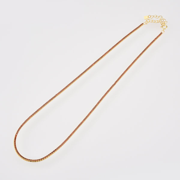 Red gold tennis chain choker necklace
