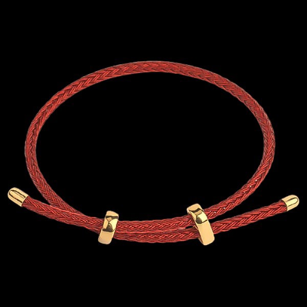 Red elegant rope bracelet display