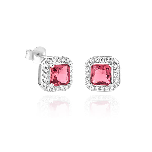 Red square halo studs