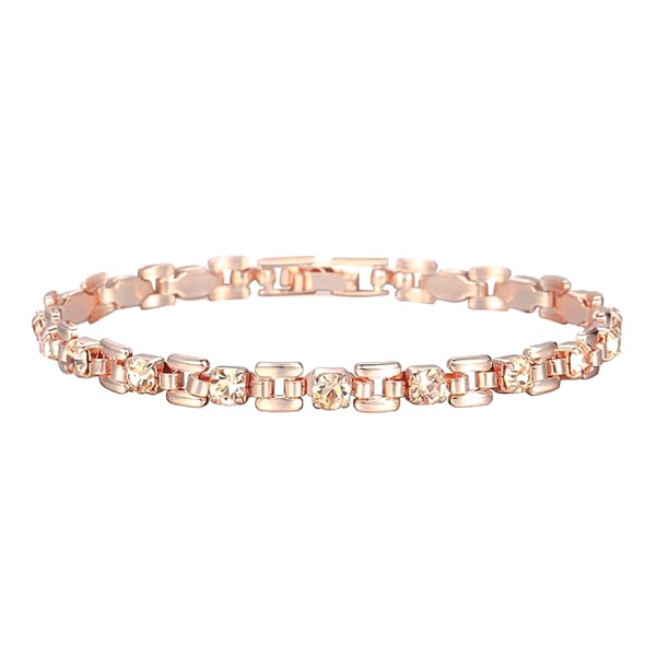 Rose gold bracelet with champagne crystal stones