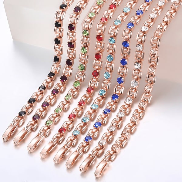Rose gold and clear crystal bracelet