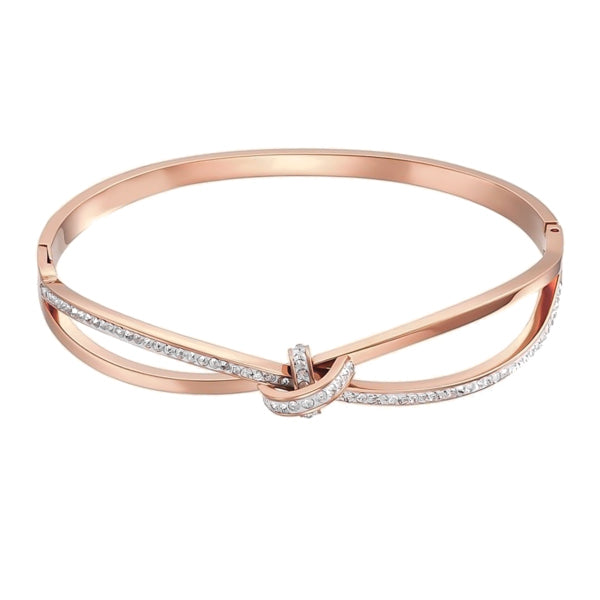 Rose gold crystal knot bracelet
