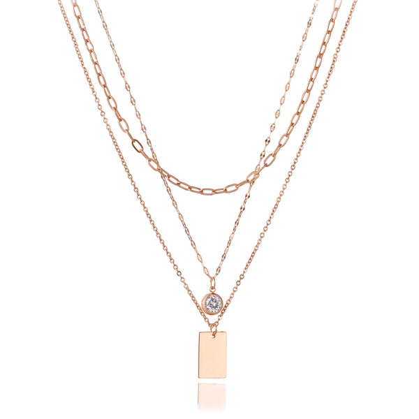 Rose gold layered necklace