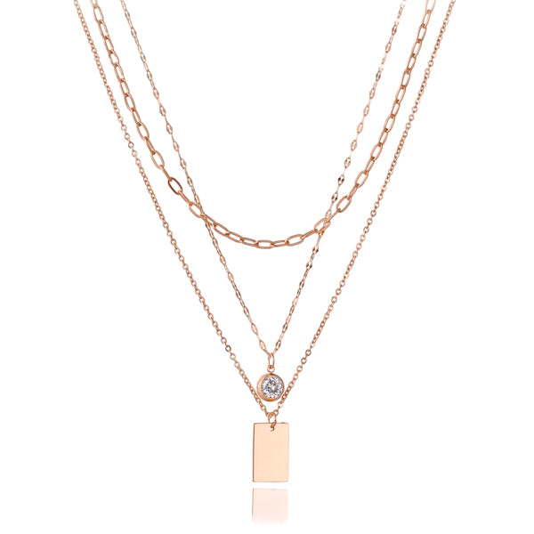 Rose Gold Layered Necklace | Classy Women Collection