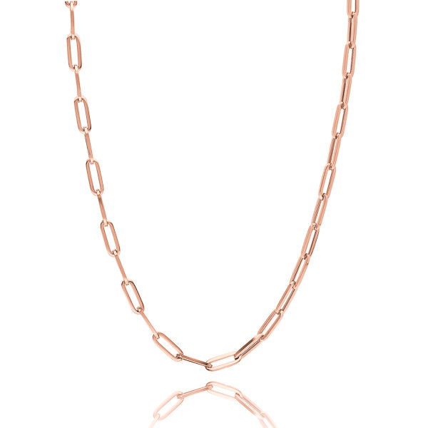 Large Paperclip Chain Necklace - Rose Gold Vermeil