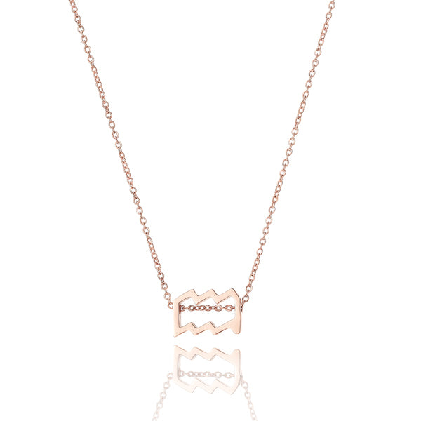 Rose gold Aquarius necklace