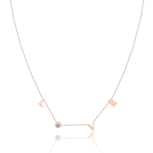Rose gold LOVE necklace