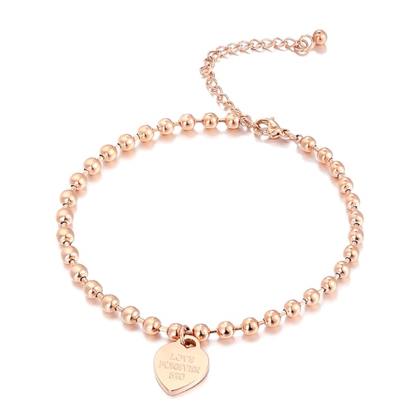 Rose Gold Love Heart Chain Bracelet | Classy Women Collection