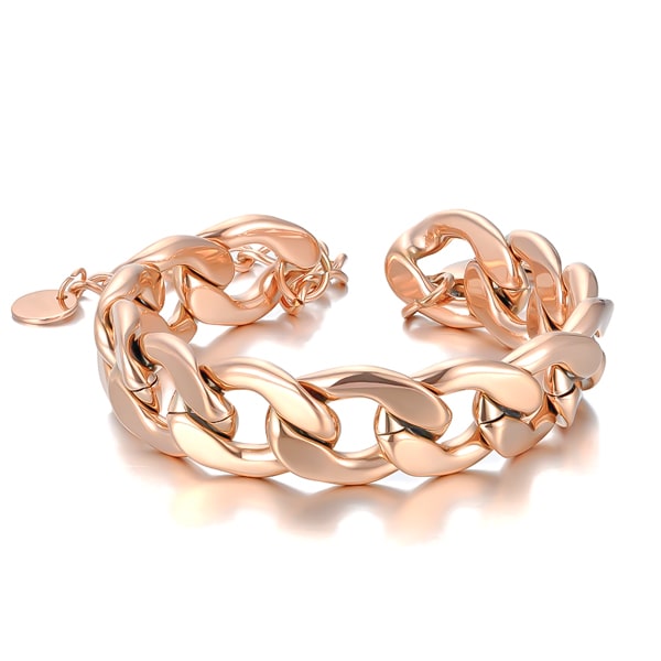 Rose gold chunky Cuban link chain bracelet