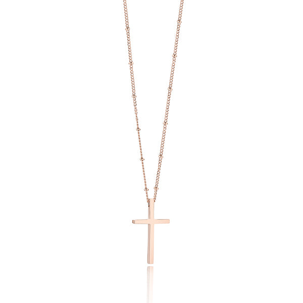 Rose gold cross necklace