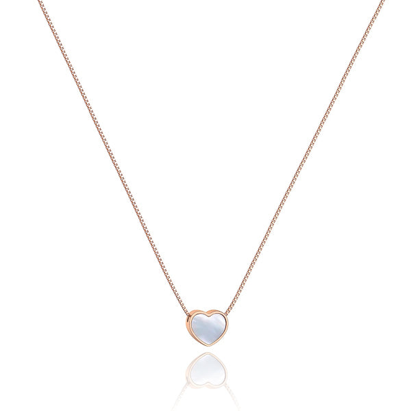 Rose gold double-sided heart necklace