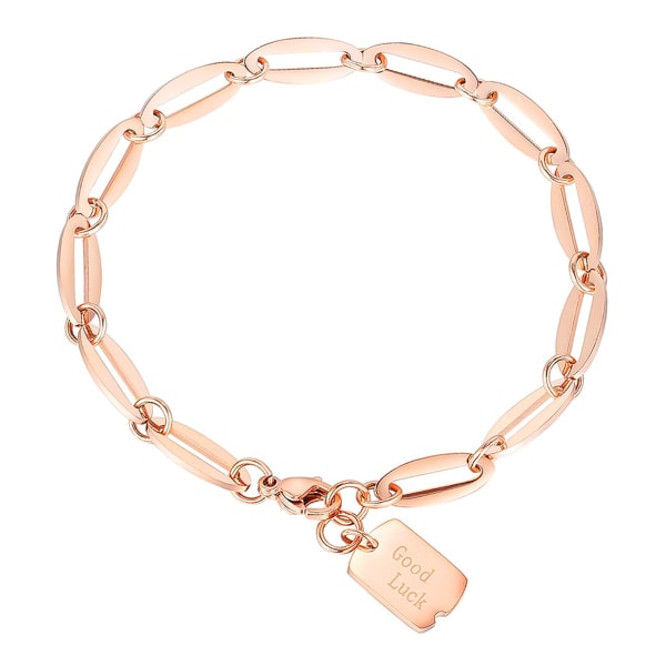 Women Chain Stainless Steel Initials Bracelet Coloured Round Shell