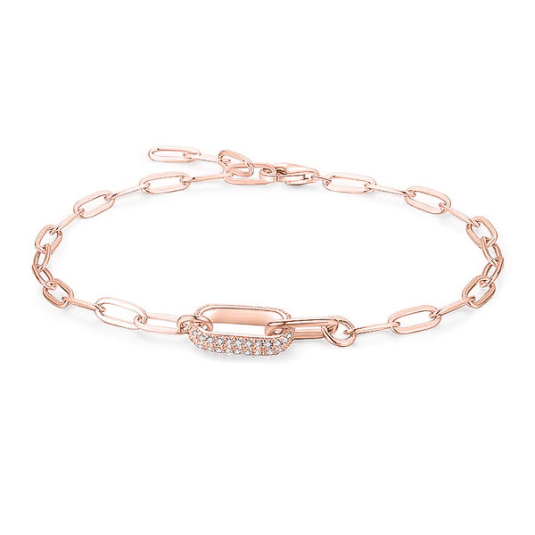 Rose gold luxury link chain bracelet