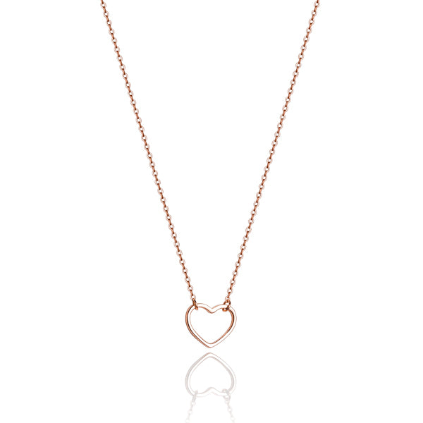 Rose gold open heart choker necklace