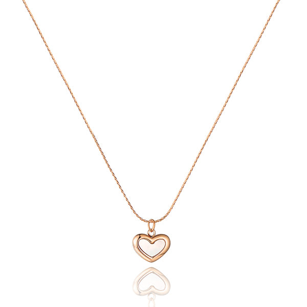 Rose gold shell heart pendant necklace