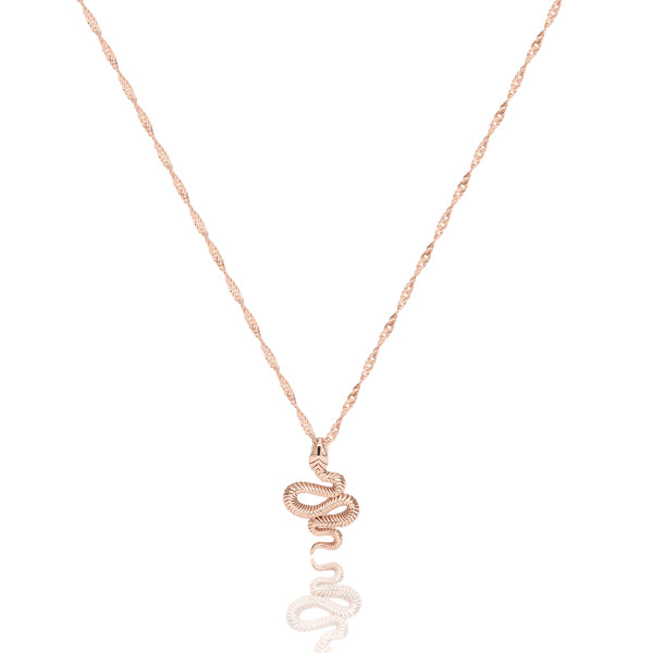 Rose gold snake necklace