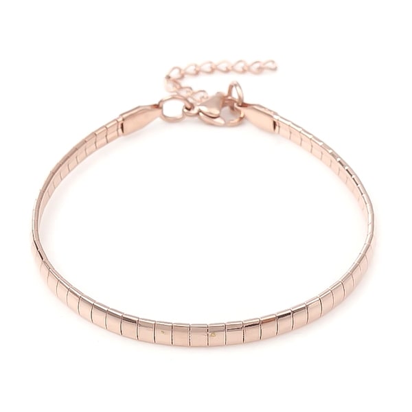 Rose gold square chain bracelet