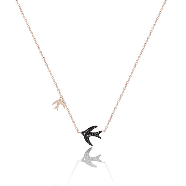 Rose gold swallow necklace