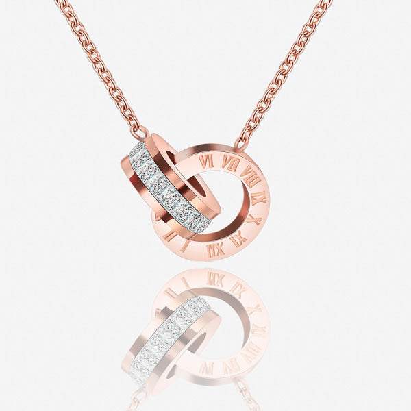 Rose gold timeless beauty necklace details
