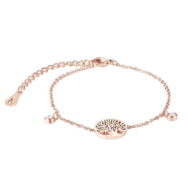 Rose gold tree of life chain bracelet