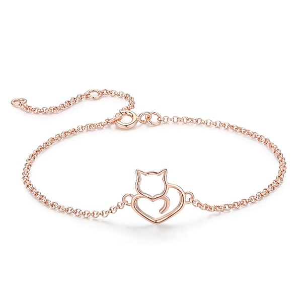 Rose gold vermeil cat bracelet