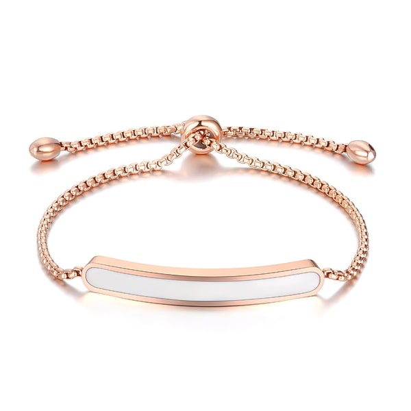 Rose gold white bar bracelet