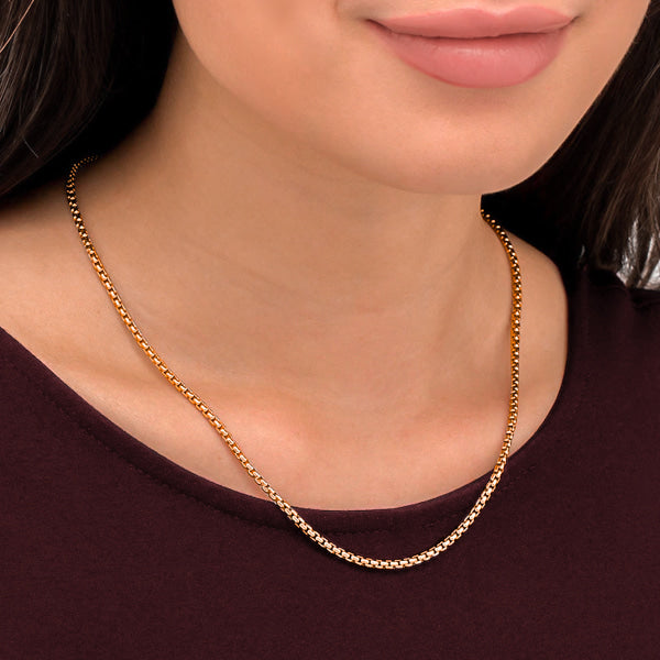 Womens box chain necklace Clearance