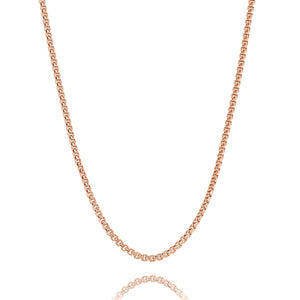 2.5mm Rose Gold Box Chain Necklace | Classy Women Collection