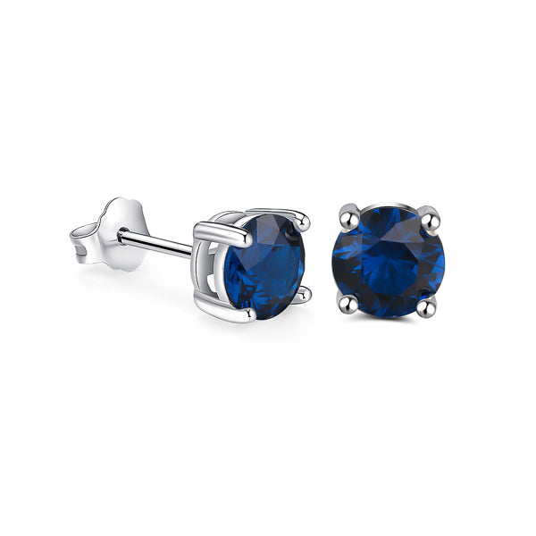 Sapphire blue cubic zirconia stud earrings