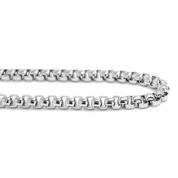 Silver box chain ankle bracelet