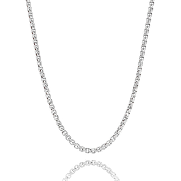3.5mm silver Venetian box chain necklace