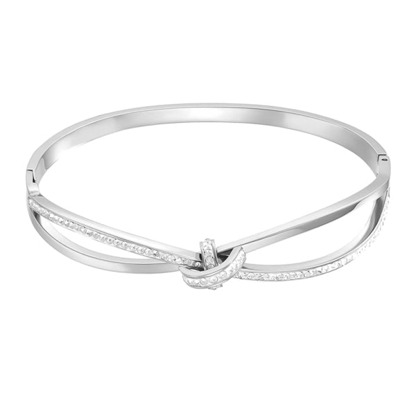 Silver crystal knot bracelet