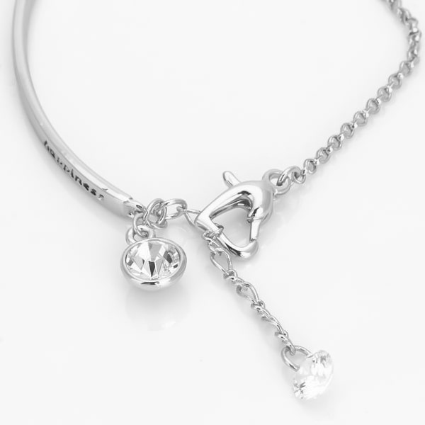 Silver happiness bracelet with crystal stones and a heart-shaped lobster clasp