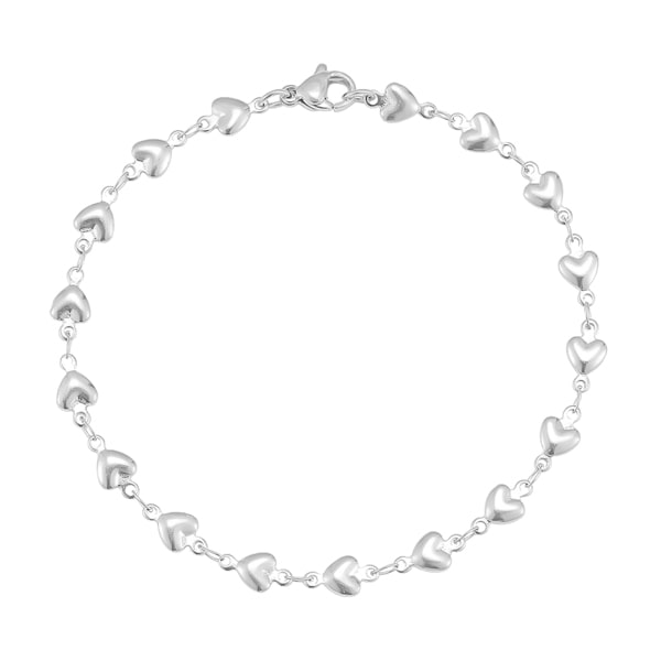 Silver heart chain bracelet