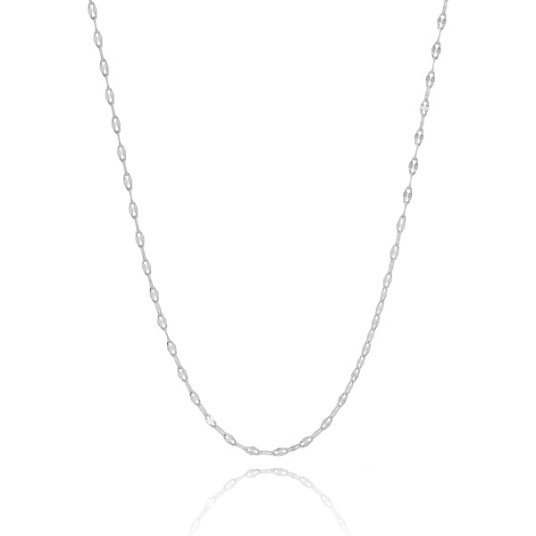 Silver lace chain necklace