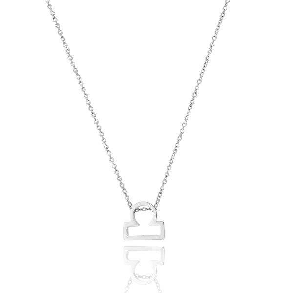 Kay White Lab-Created Sapphire Zodiac Libra Necklace Sterling Silver 18