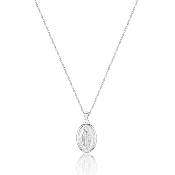 Silver Miraculous Medal necklace