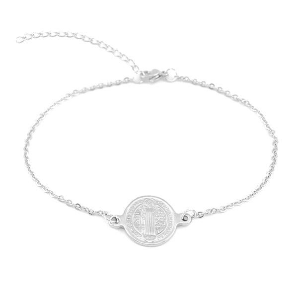Rosary bracelet with Saint Benedict cross charm, 925 silver | online sales  on HOLYART.com