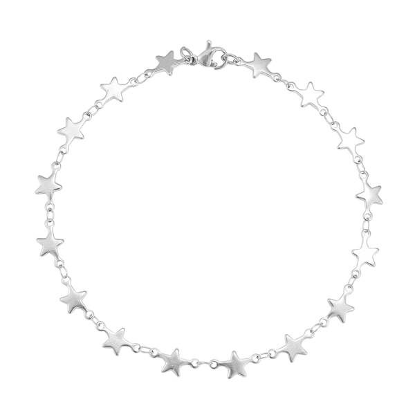 Silver star chain bracelet
