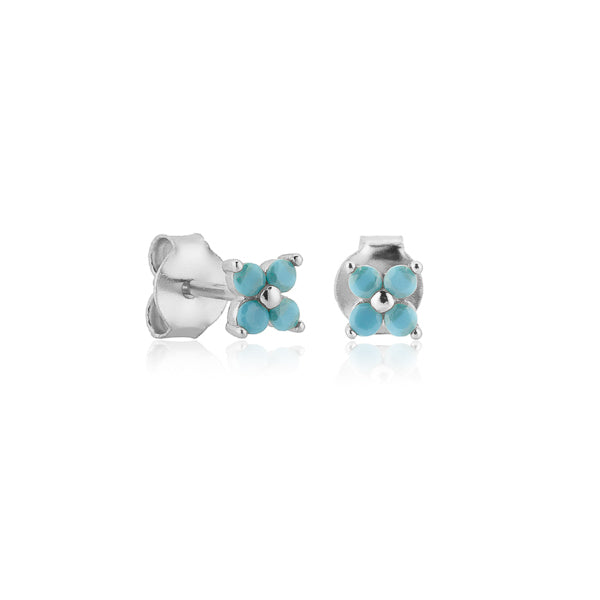 Turquoise mini flower studs