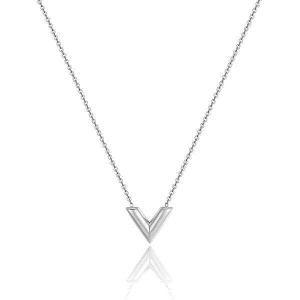 Silver V necklace
