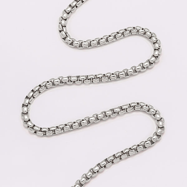 Silver Venetian box chain necklace with 3.5mm links
